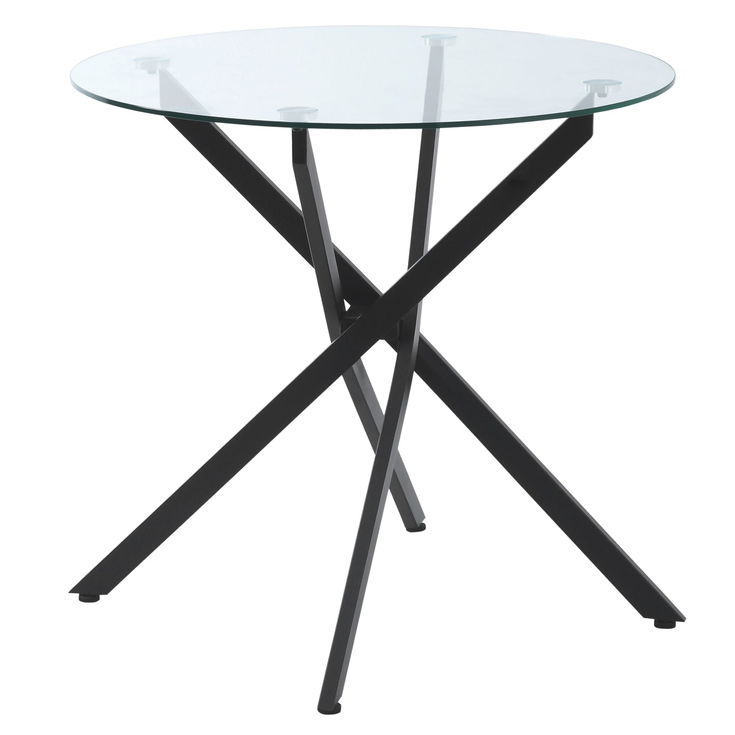 HOMCOM Couchtisch runder Glastisch Schwarz Beistelltisch mit Sicherheitsglas & Metallgestell 80x80x75 cm modern & stilvoll   Aosom.de
