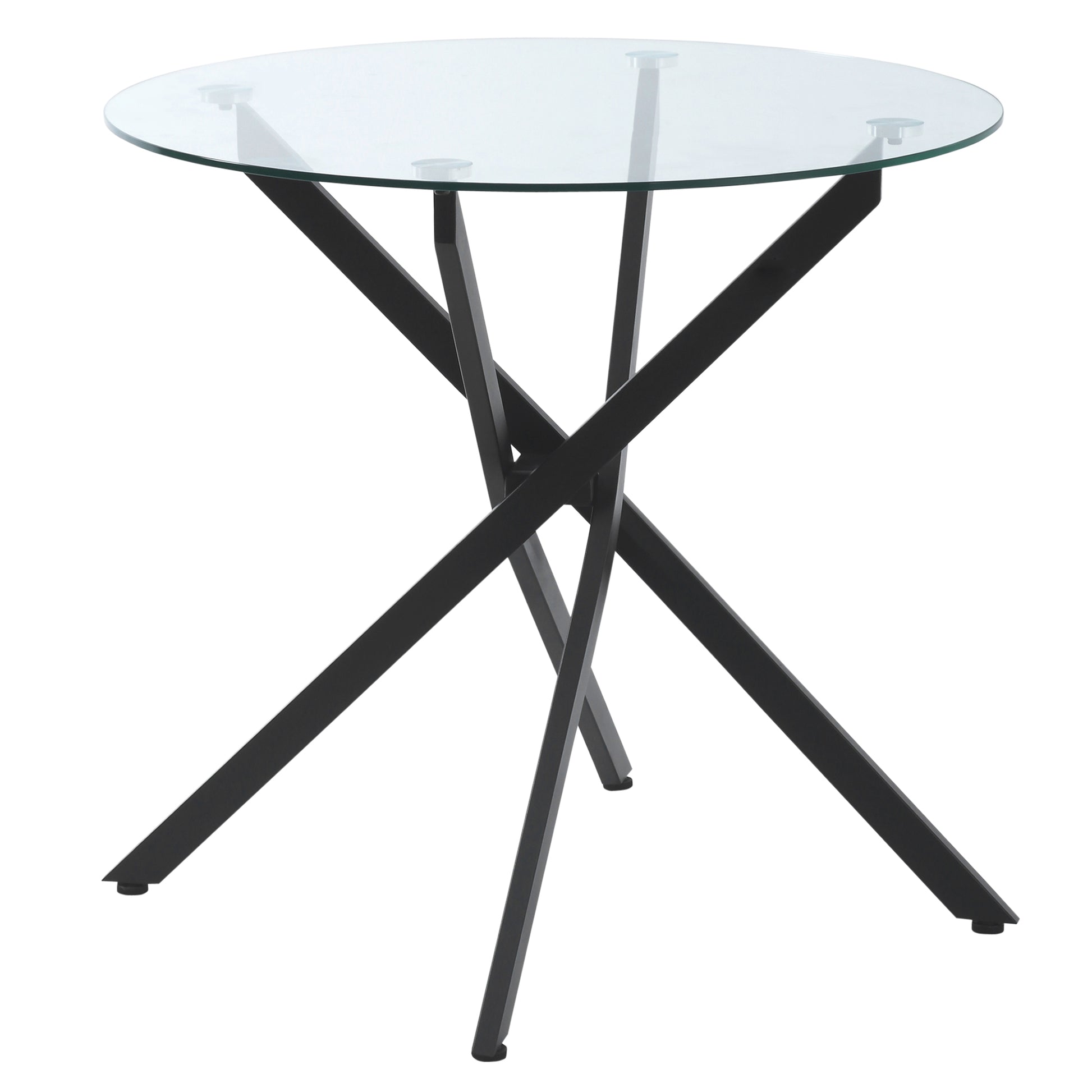 HOMCOM Couchtisch runder Glastisch Schwarz Beistelltisch mit Sicherheitsglas & Metallgestell 80x80x75 cm modern & stilvoll   Aosom.de