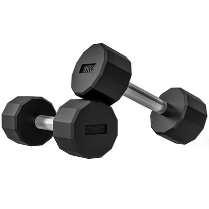 SPORTNOW Kurzhantel-Set 10 kg, rutschfeste Metallhanteln 2er Set, ideal für Krafttraining und Fitness, Schwarz   Aosom.de