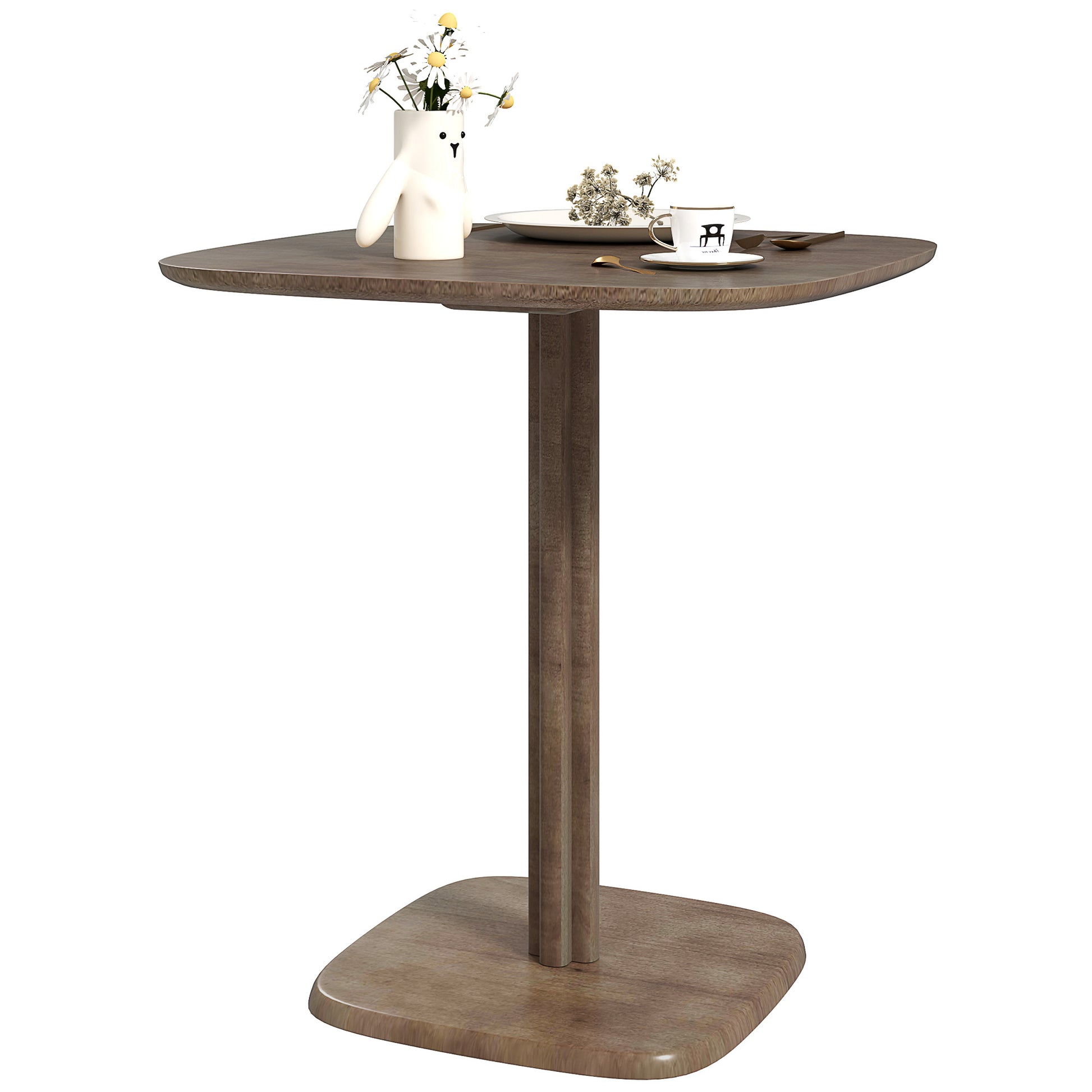 HOMCOM Esstisch für 4 Personen, moderner Küchentisch mit Holzoptik, 70 x 70 cm, braun   Aosom