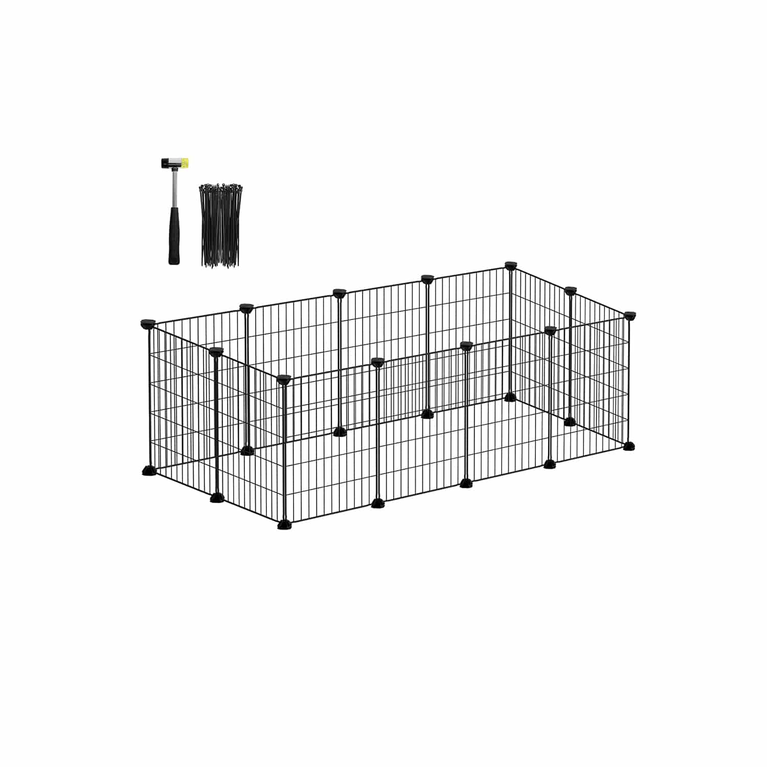 DIY-Kleintiergehege aus Metall 123 x 63 x 41 cm schwarz