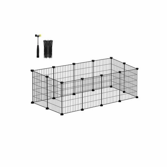 DIY-Kleintiergehege aus Metall 123 x 63 x 41 cm schwarz