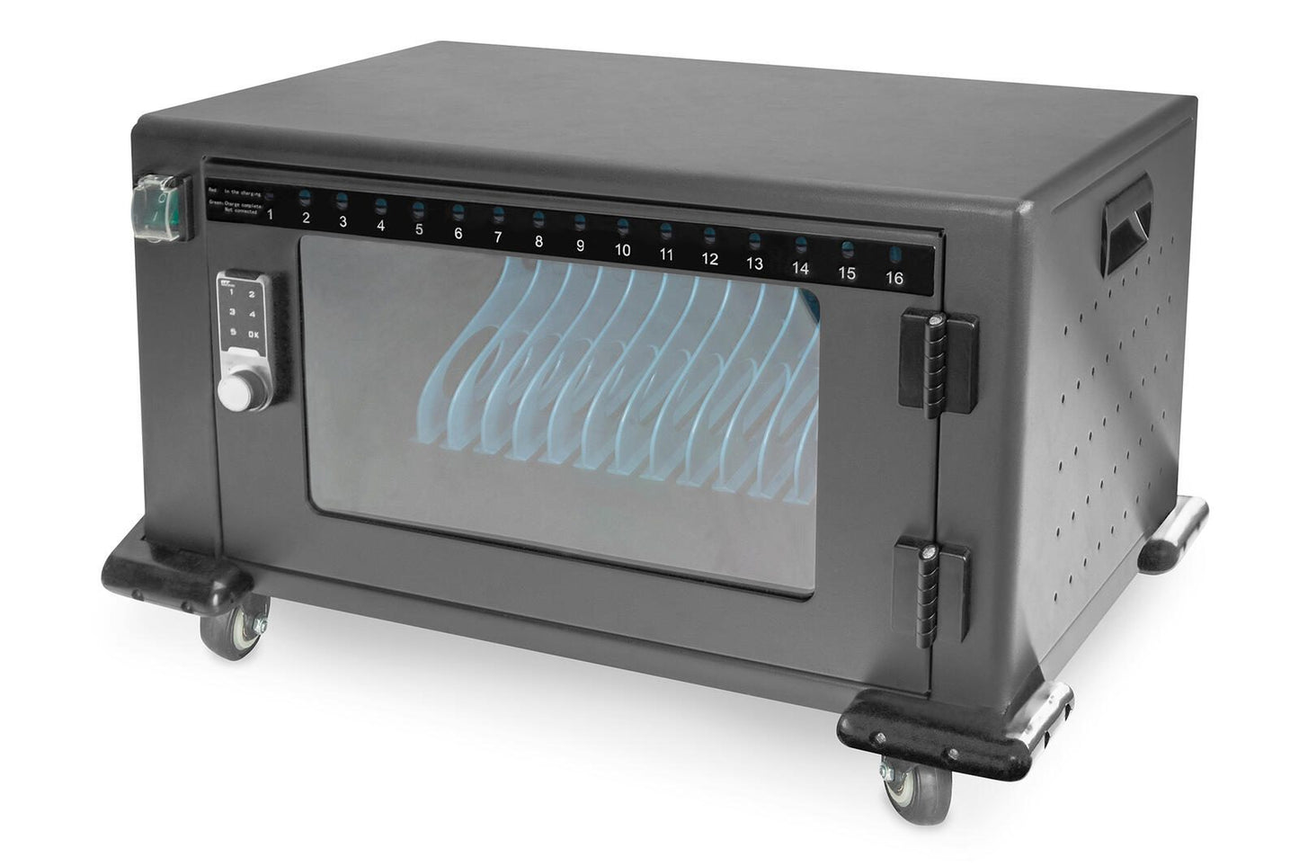 Digitus Wagen für 16 Notebooks/Tablets, verriegelbar, schwarz, RAL 9005, bis zu 35,6 cm (14 Zoll)