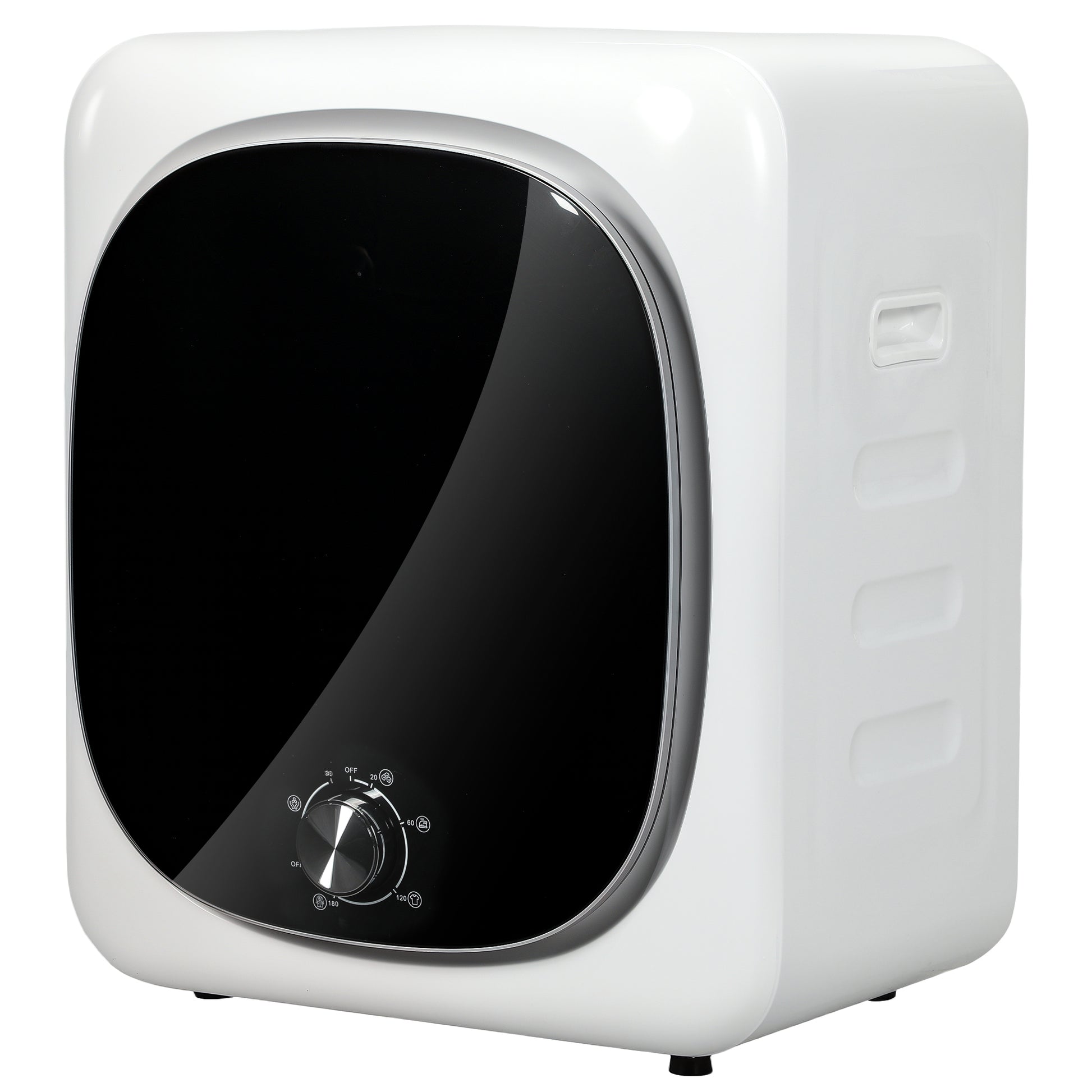 HOMCOM Ablufttrockner kompakt Elektrischer Wäschetrockner 800 W 4 Kg mit 5 Trockenmodi, Edelstahl-Trommel, Frontlader, für Wohnung, Haus, Wohnmobile, weiß   Aosom