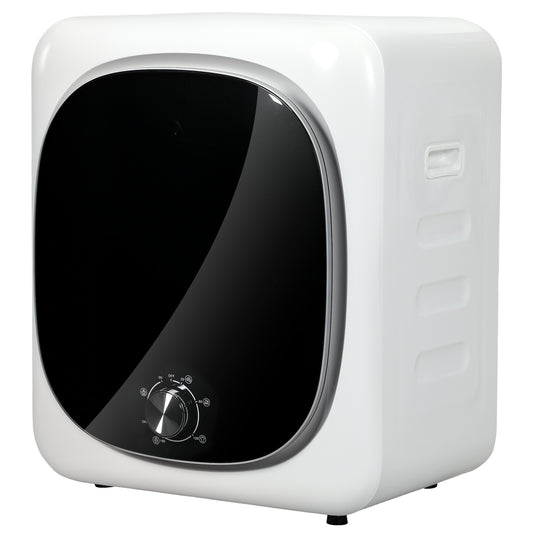 HOMCOM Ablufttrockner kompakt Elektrischer Wäschetrockner 800 W 4 Kg mit 5 Trockenmodi, Edelstahl-Trommel, Frontlader, für Wohnung, Haus, Wohnmobile, weiß   Aosom