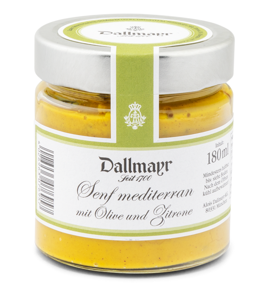 Senf mediterran mit Olive und Zitrone