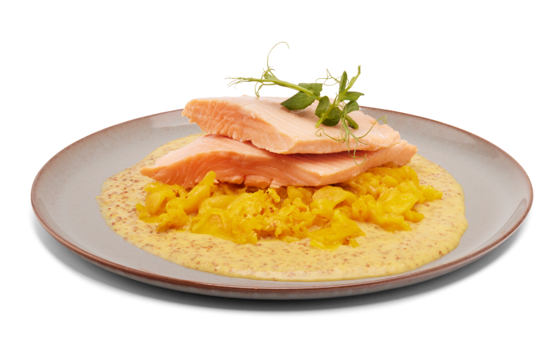 Saibling, Pommery-Senfsauce, Fenchel