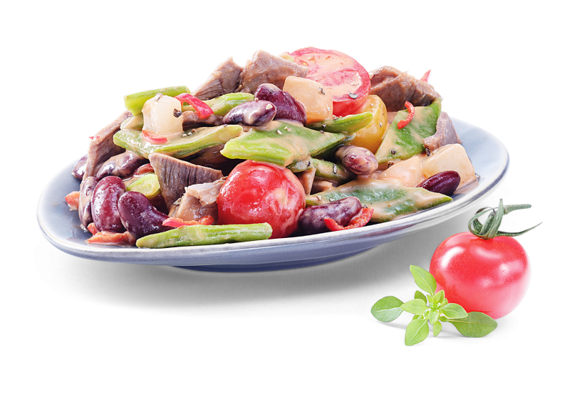 Rindfleisch, Bohne, Tomate