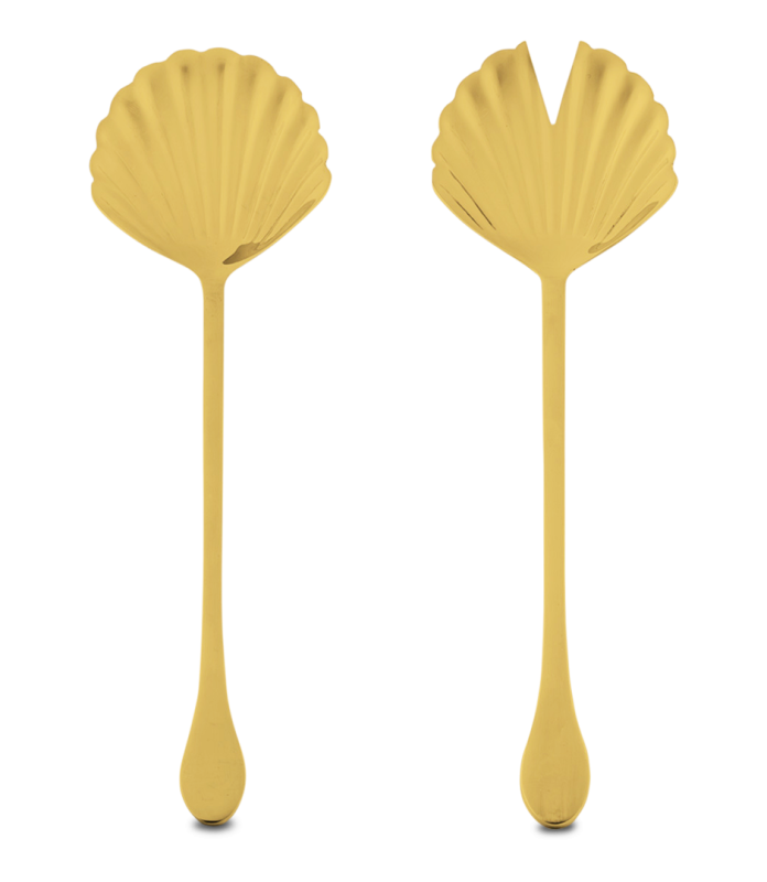 Salatbesteck Muschel Gold  Bitossi