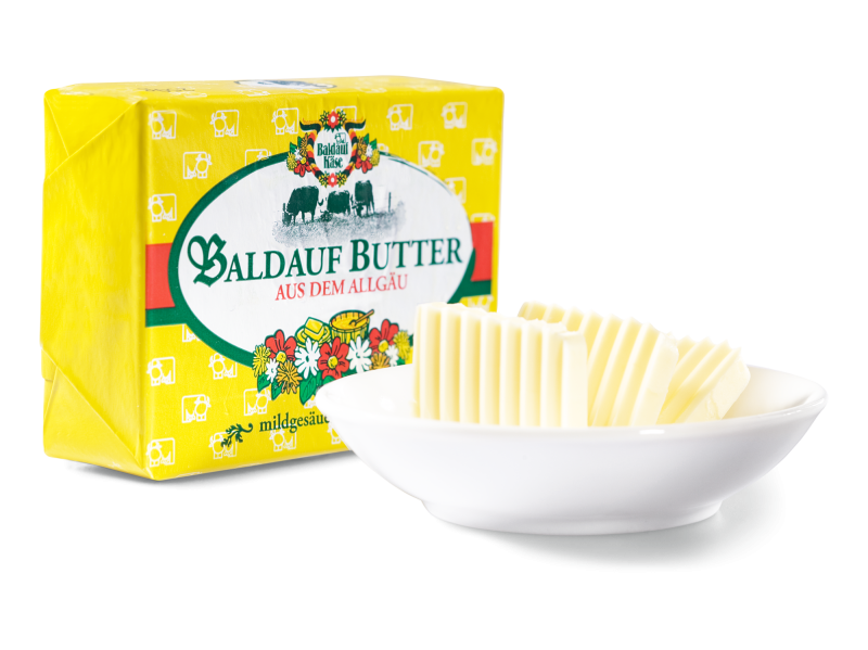 Sauerrahmbutter aus Allgäuer Heumilch mildgesäuert 82% Fett Baldauf