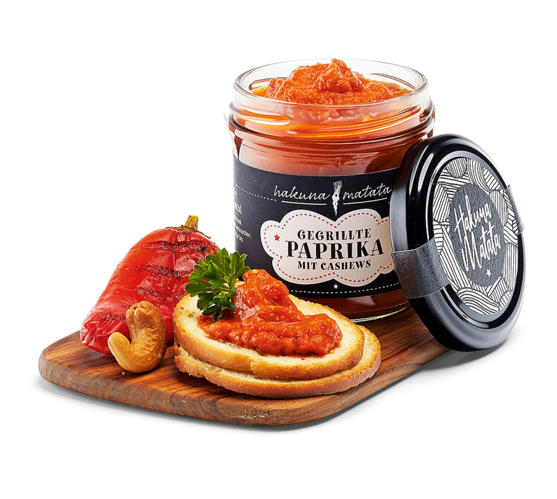 Gegrillte Paprikacreme mit Cashewkernen