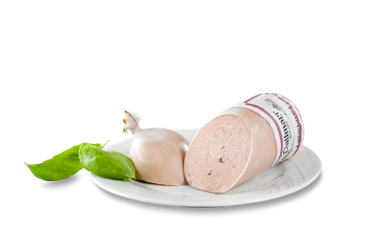 Trüffelleberwurst, kleinim Stück