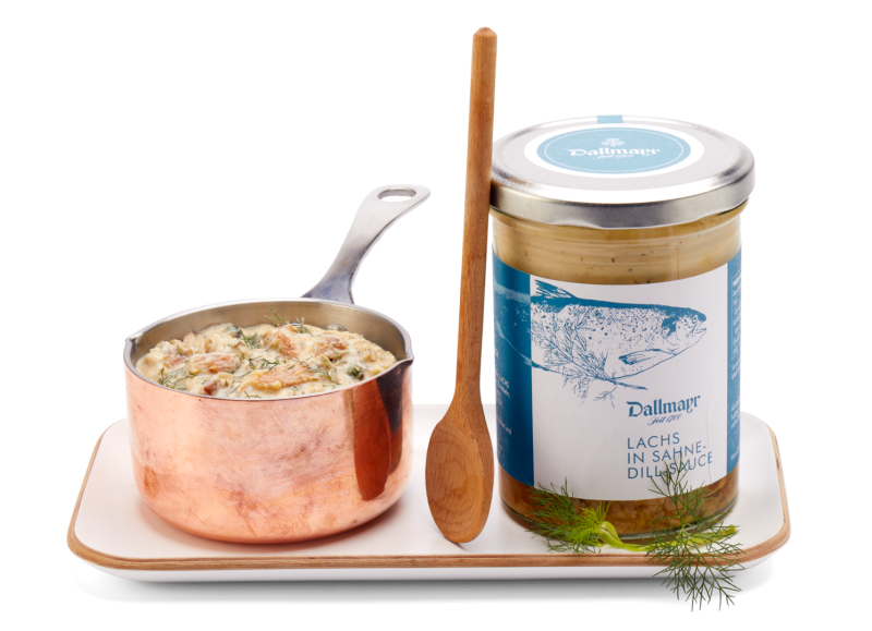 Lachs in Sahne-Dill-Sauce