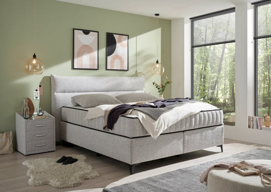 Boxspringbett Vlieland von ED Exciting Design mit H3/H4 Duo-Matratze und Mikrofaserbezug