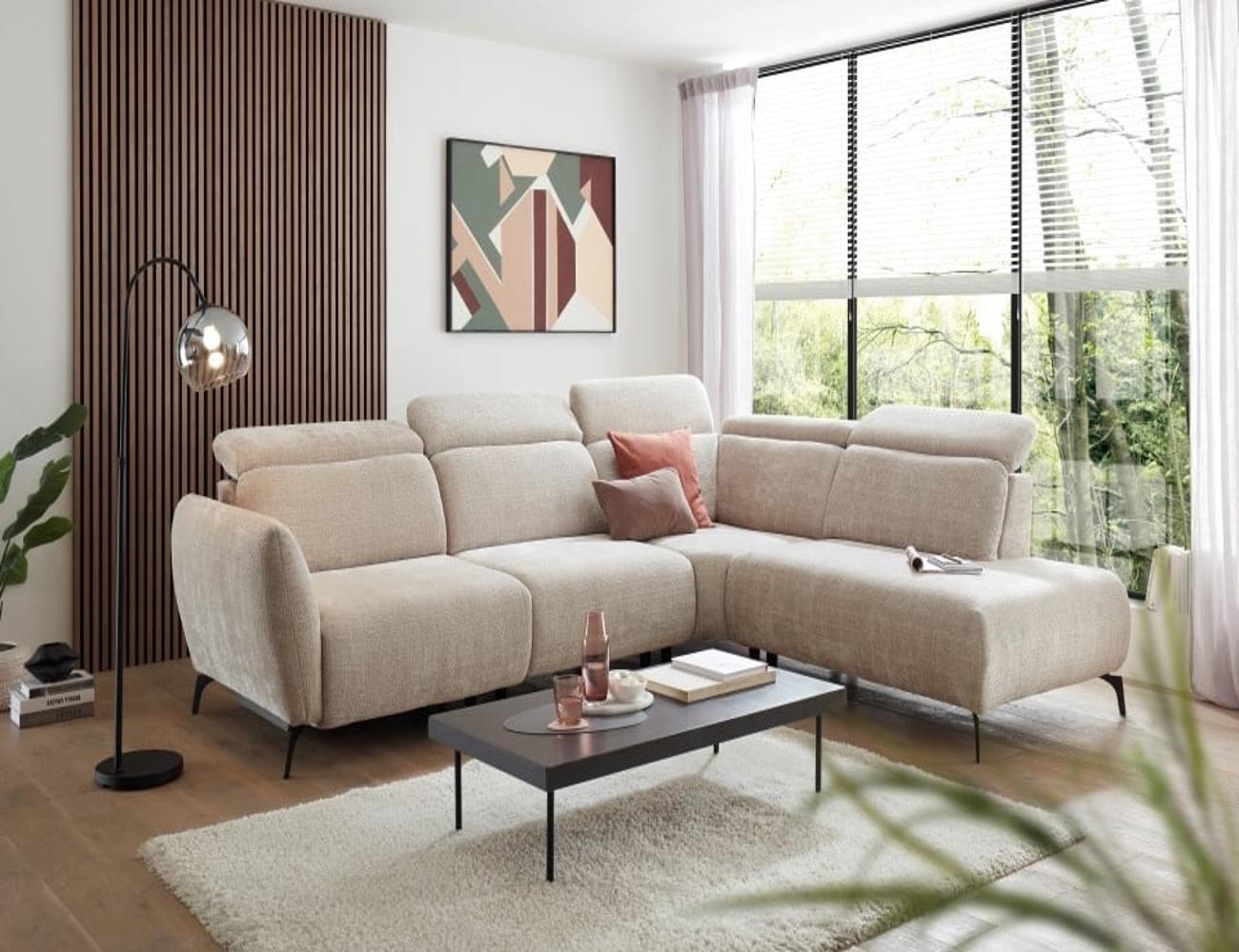 Luxus Relaxsofa Kiel von ED Exciting Design – Elektronische Relaxfunktion &amp; Mikrofaser Chenille Bezug
