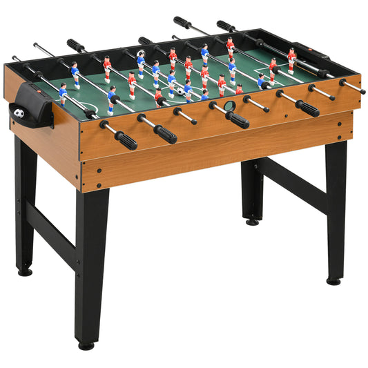 HOMCOM 4 in 1 Multigame Spieletisch, Partyspieltisch mit Tischtennis, Kicker, Billard, Tischhockey, für Multiplayer-Spaß, Stahl, Naturholz+Schwarz   Aosom