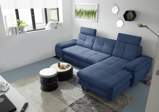 Ecksofa Alba von Ed Exciting Design – Stilvolles Sofa mit Stoff Brego, Schlaffunktion &amp; Bettkasten, beidseitig bestellbar