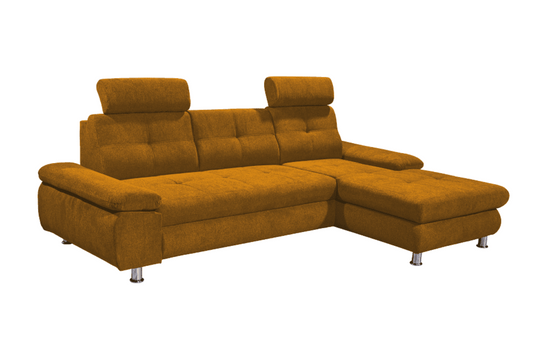 Ecksofa Alba von Ed Exciting Design – Stilvolles Sofa mit Stoff Brego, Schlaffunktion &amp; Bettkasten, beidseitig bestellbar