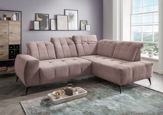 Ecksofa Sano von Benformato – Hochwertiges Breitcord-Sofa mit Elektrofunktion und verstellbaren Kopflehnen