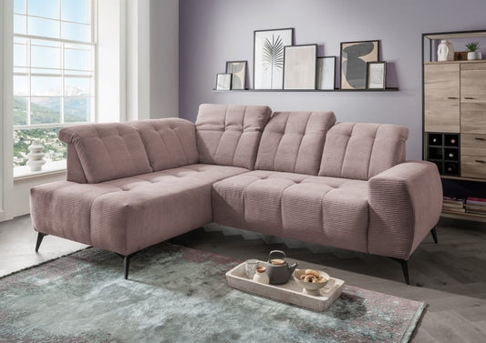 Ecksofa Sano von Benformato – Hochwertiges Breitcord-Sofa mit Elektrofunktion und verstellbaren Kopflehnen