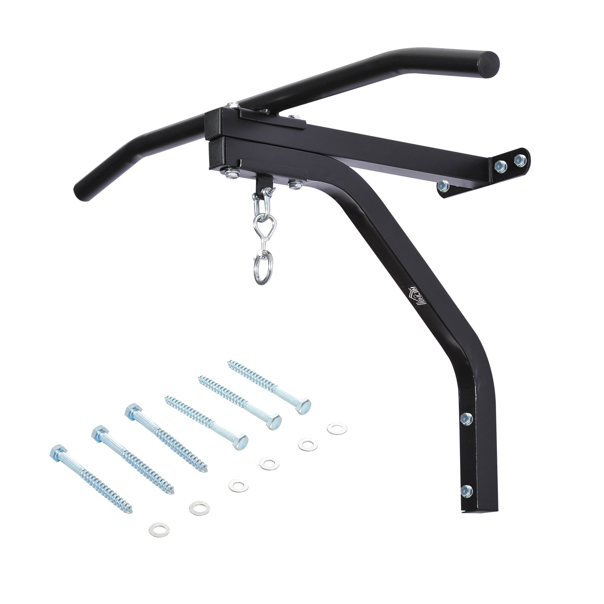 HOMCOM Boxsackhalterung, bis 130 kg, Wandhalterung, Boxsack, Sandsack, Halterung, Aufhängen Ständer, Stahl, Schwarz, 93 x 47 x 51 cm  Aosom