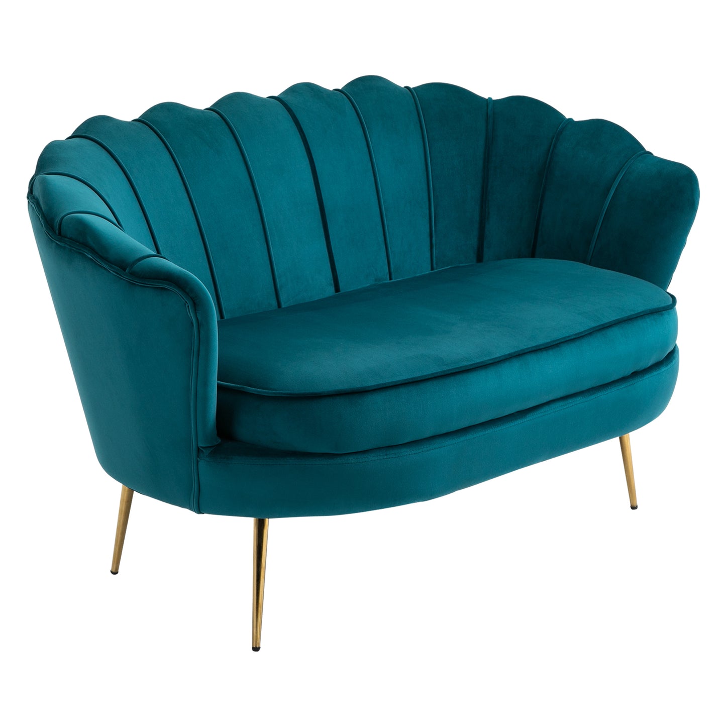 HOMCOM Sofa 2 Sitzer Couch mit Armlehne Dick Gepolstert Polstersofa Modern Doppelsofa mit Samtoptik für Wohnzimmer Schlafzimmer, 130 x 77 x 77 cm, Dunkelgrün   Aosom