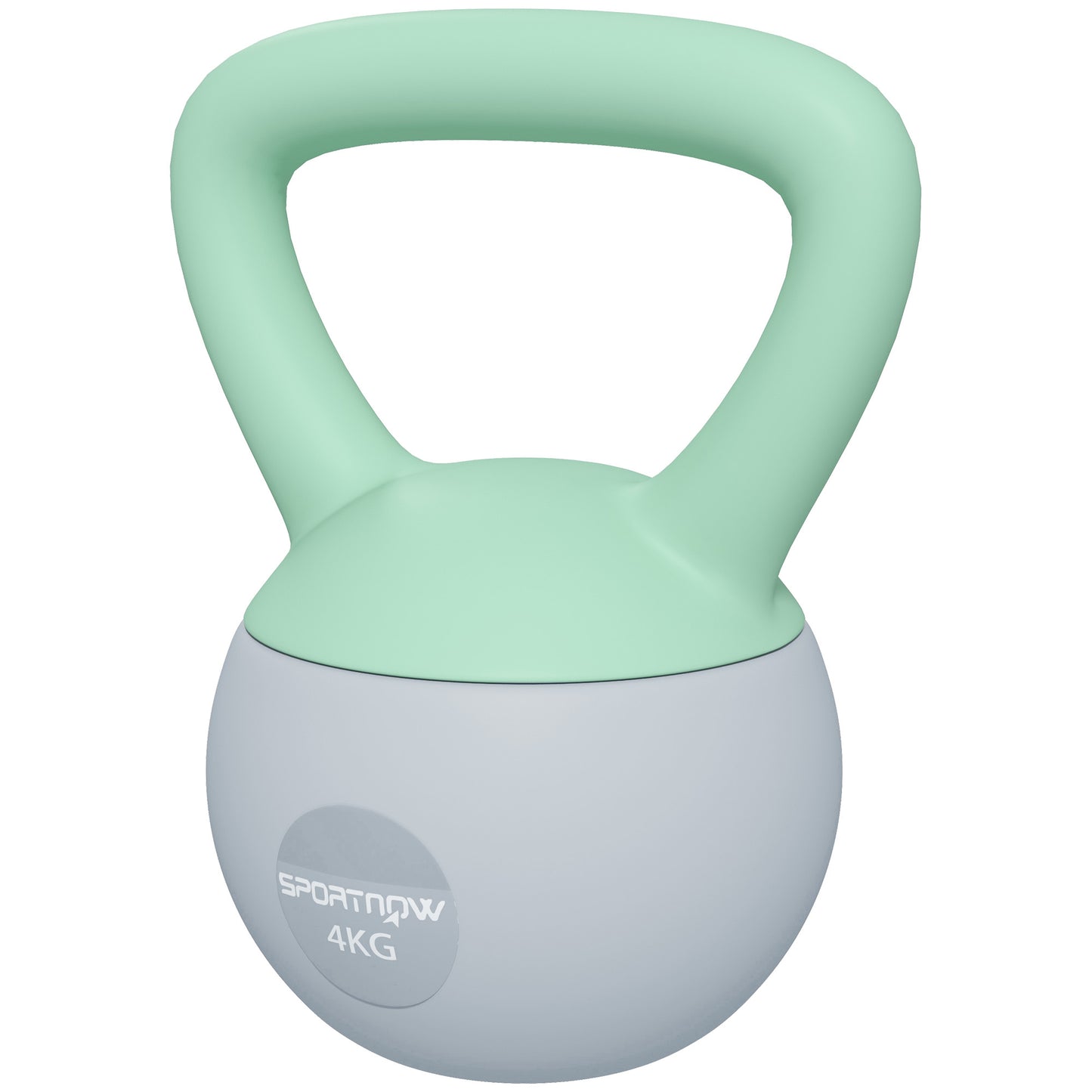 SPORTNOW Kugelhantel 4 kg Soft Kettlebell mit Metallsandfüllung und rutschfestem Griff für Bodybuilding-Training zu Hause Fitnessstudio Grün und Grau   Aosom