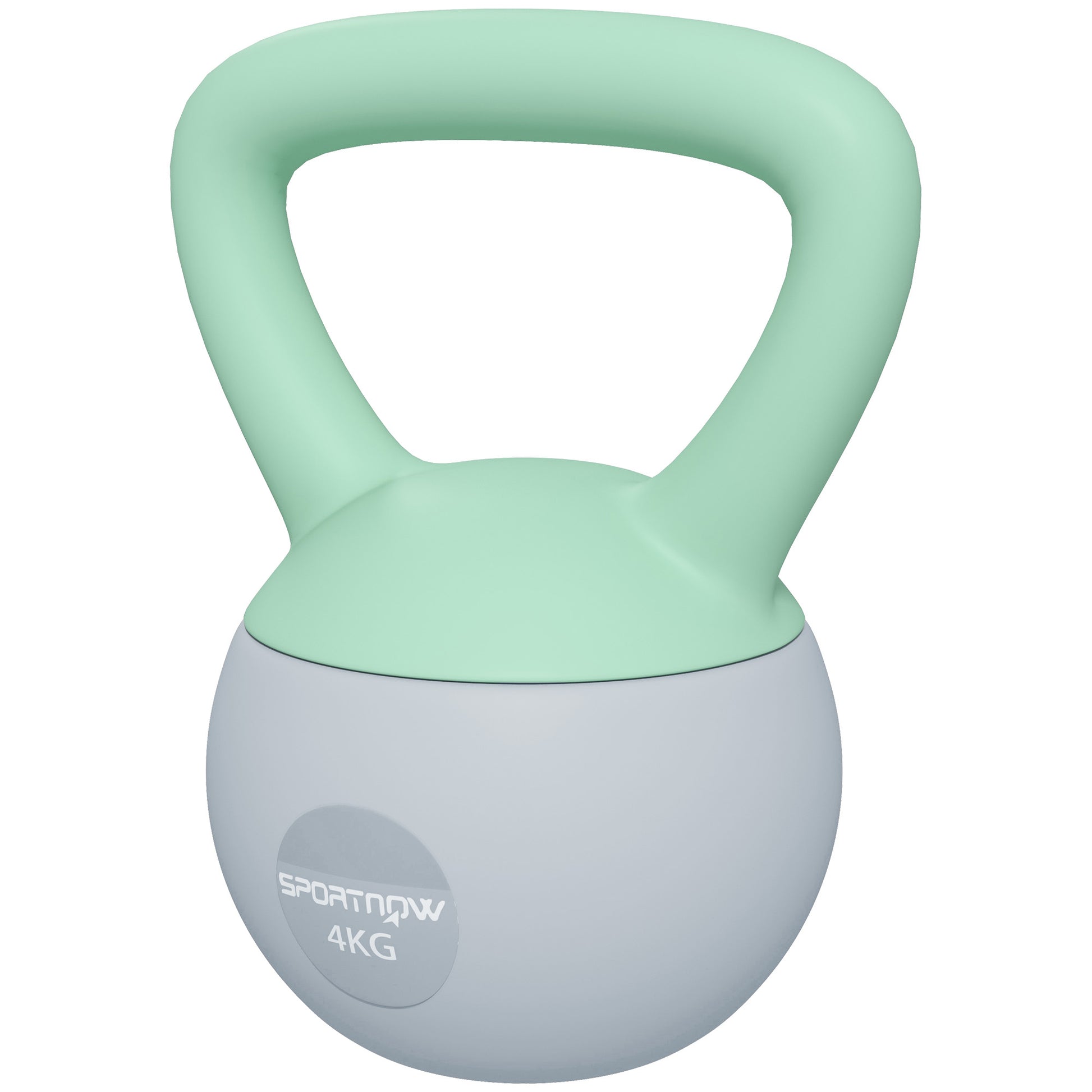 SPORTNOW Kugelhantel 4 kg Soft Kettlebell mit Metallsandfüllung und rutschfestem Griff für Bodybuilding-Training zu Hause Fitnessstudio Grün und Grau   Aosom