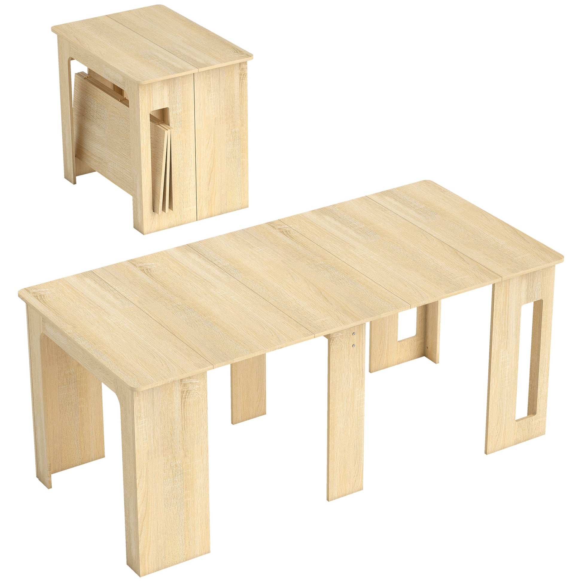 HOMCOM Esstisch, 60-180x85cm Ausziehbar Küchentisch für bis 6 Personen, Modern Esszimmertisch, für Wohnzimmer, Esszimmer, Küche, Natur   Aosom