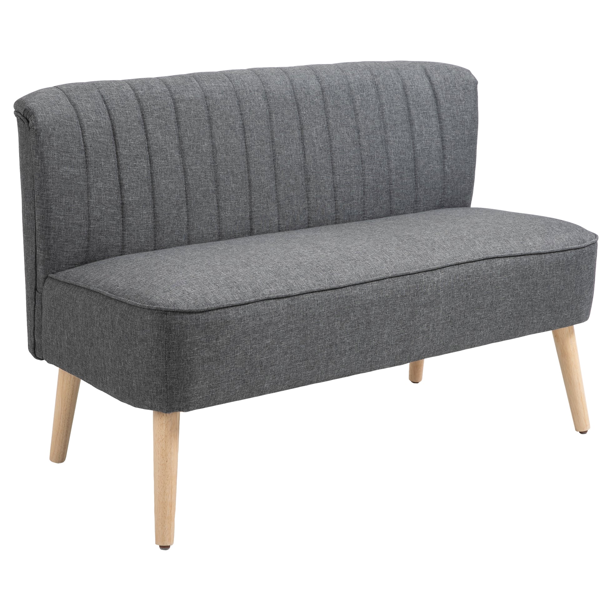 HOMCOM Küchensofa 2 Sitzer, bis 150 kg belastbar, Zweisitzer Küchensofa, Friesensofa 2 Sitzer, Dunkelgrau   Aosom.de