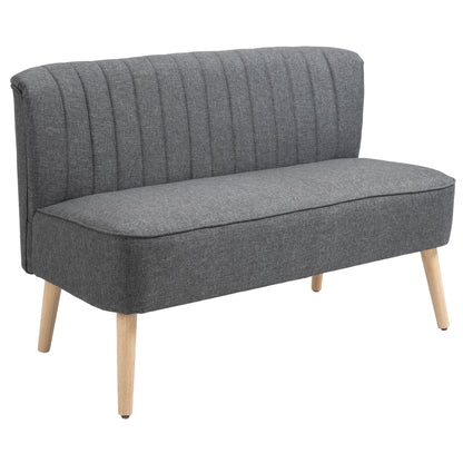 HOMCOM Küchensofa 2 Sitzer, bis 150 kg belastbar, Zweisitzer Küchensofa, Friesensofa 2 Sitzer, Dunkelgrau   Aosom.de