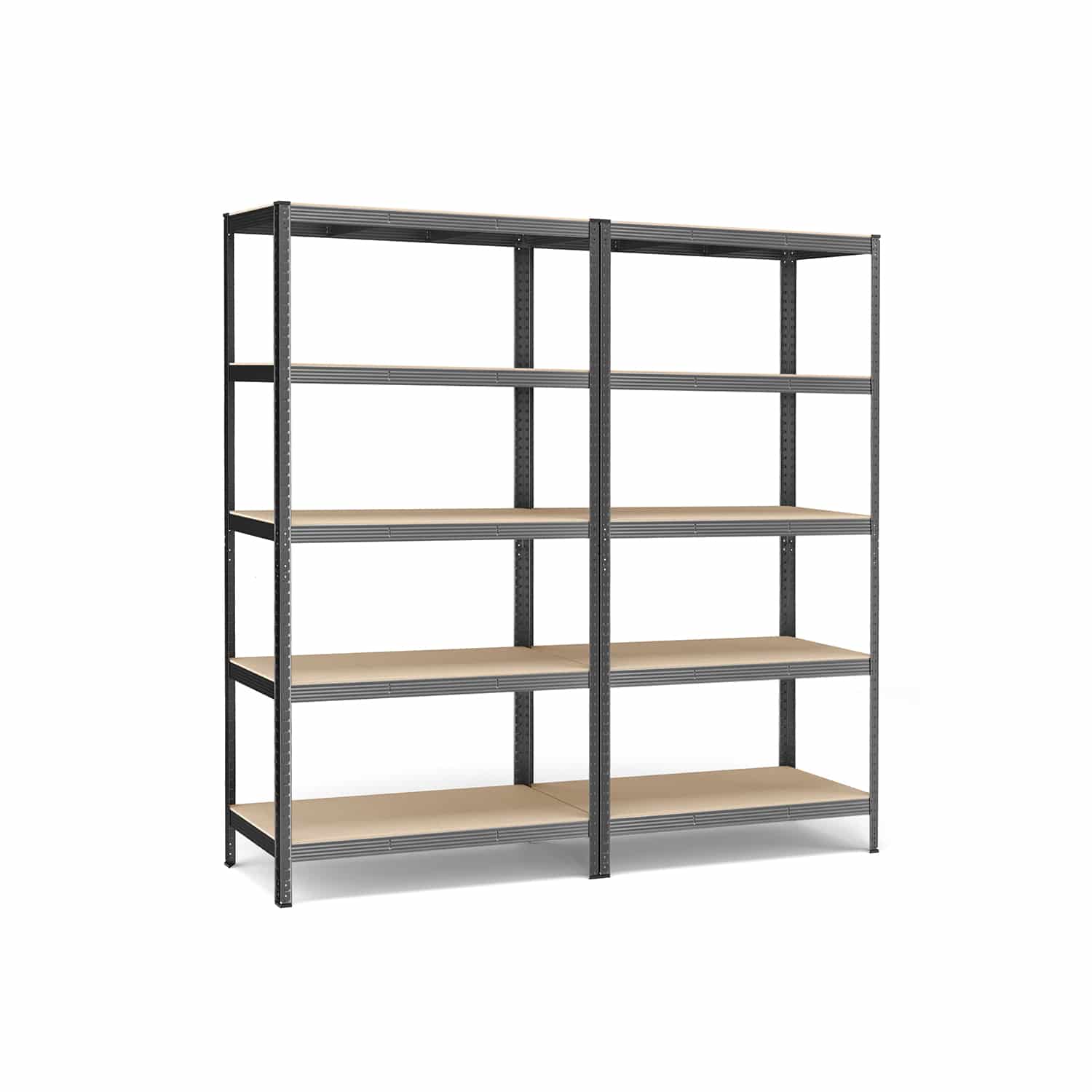 2er Set Kellerregal 200 cm hoch grau