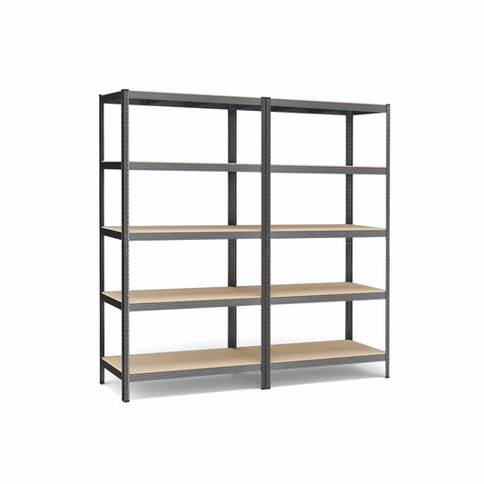 2er Set Kellerregal 200 cm hoch grau