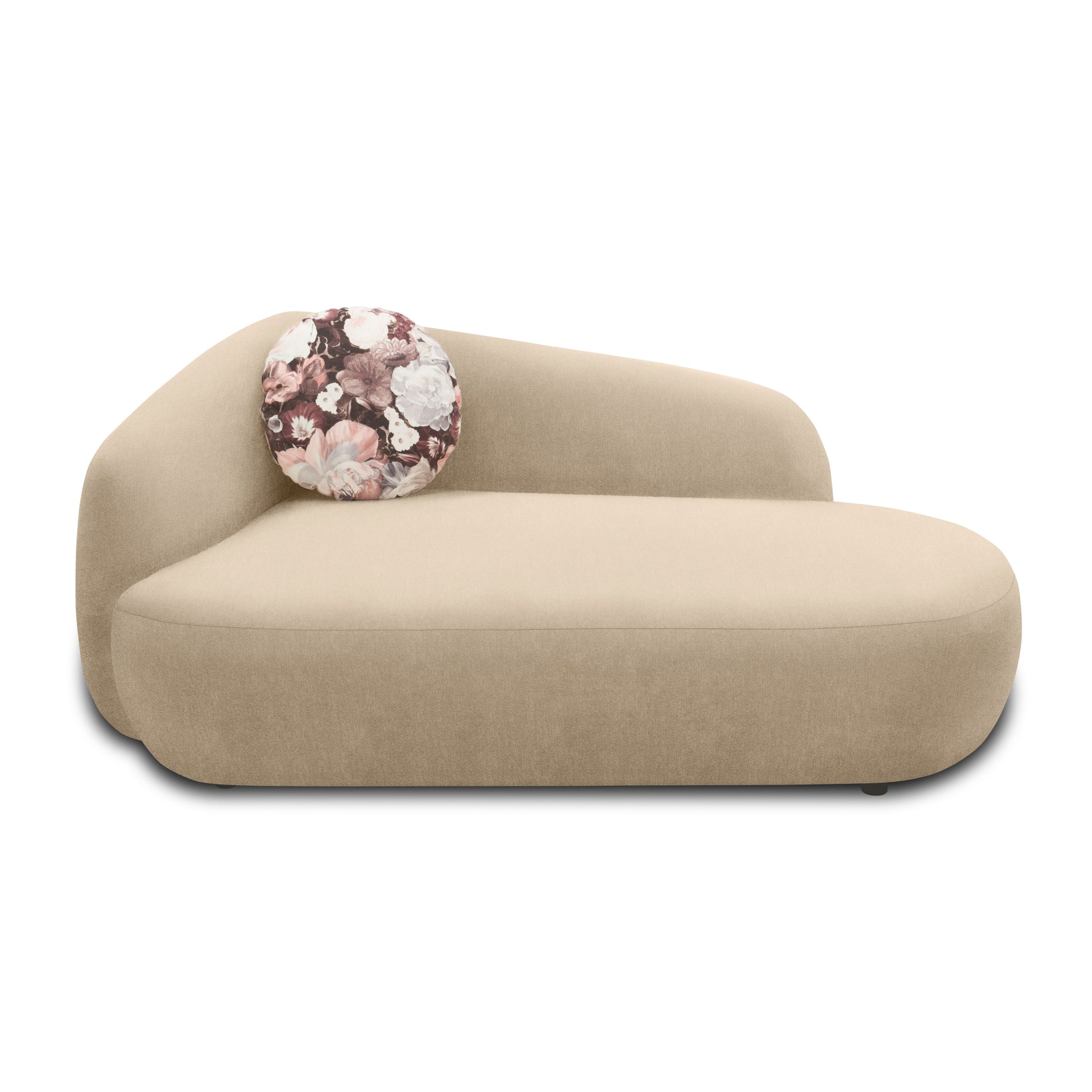 Recamiere 700013, Liege, oval, Füße mit Filzgleitern, Sofa, 183 x 105 x 75 (BxTxH), beige   Aosom