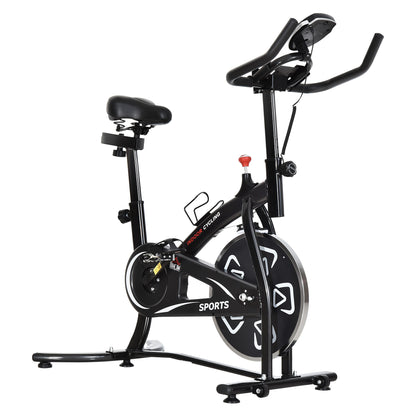 HOMCOM Heimfahrrad Fitnessfahrrad Indoor-Fahrrad mit LCD-Multifunktionsdisplay Heimtrainer verstellbarer Sitz und Lenker Stahl Schwarz   Aosom