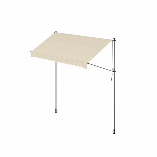 Klemmmarkise mit Handkurbel 300 x 120 cm beige