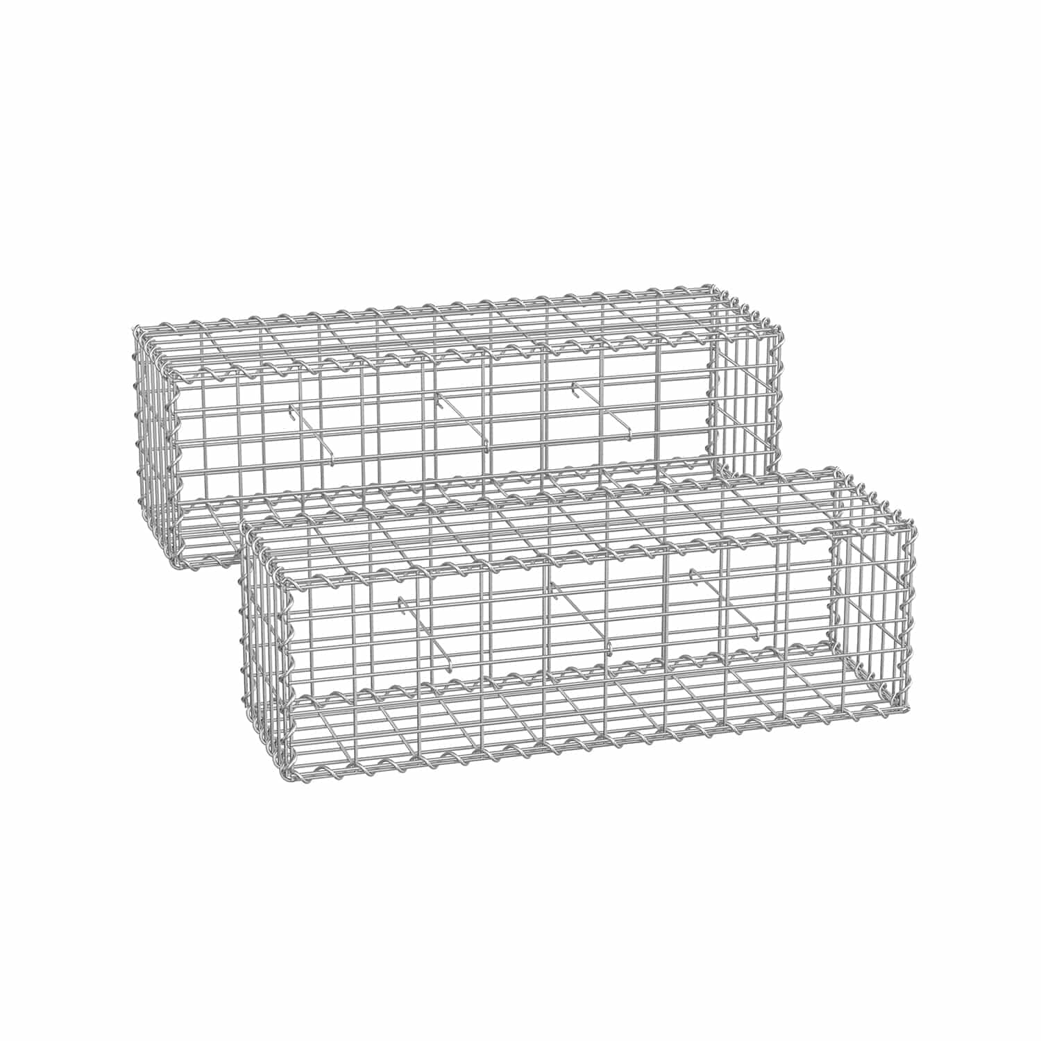 Gabionenkörbe mit 5 x 10 cm Maschenweite für Steine 2er Set