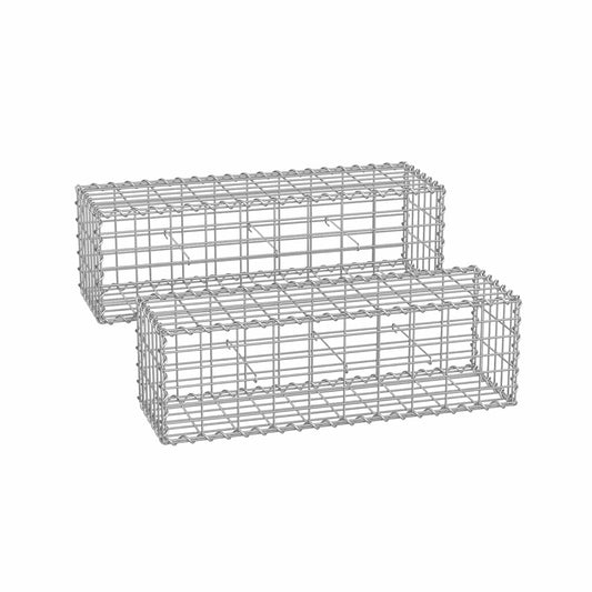 Gabionenkörbe mit 5 x 10 cm Maschenweite für Steine 2er Set