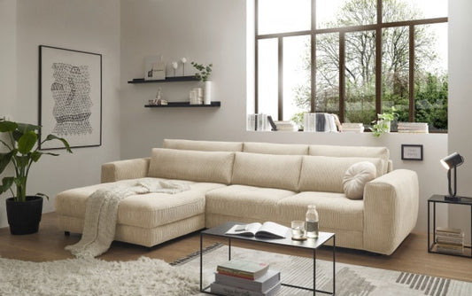 Ecksofa Barura in Cordstoff von Ed Exciting Design – Modernes, Großzügiges Sofa für Ihr Wohnzimmer