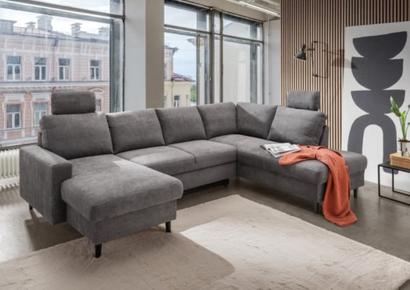 Wohnlandschaft Passo: Komfort &amp; Schlaffunktion in grau &amp; dunkelgrau