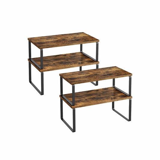 Gewürzregal 4er Set mit Metallrahmen tintenschwarz-vintagebraun