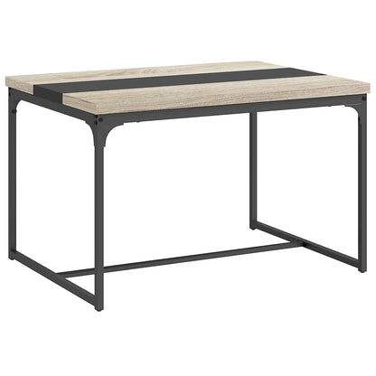 HOMCOM Esstisch Küchentisch für 6 Personen, Industriestil aus schwarzem Metall und Holz, Maße 120L x 89B x 75,5H cm   Aosom