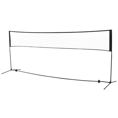 HOMCOM Badmintonnetz Volleyball- und Tennis-Netz tragbar 2 Höhen 94/158cm PE 400x60cm für Garten & Sportaktivitäten   Aosom.de