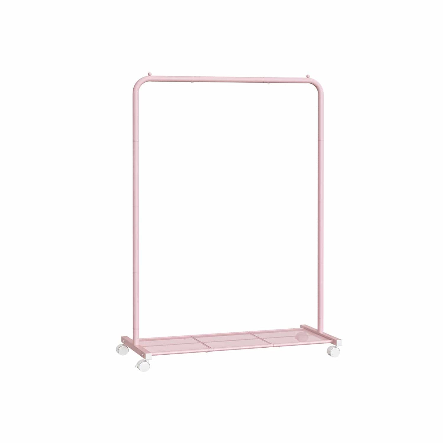 Kleiderständer 91 cm breit auf Rollen pastellrosa