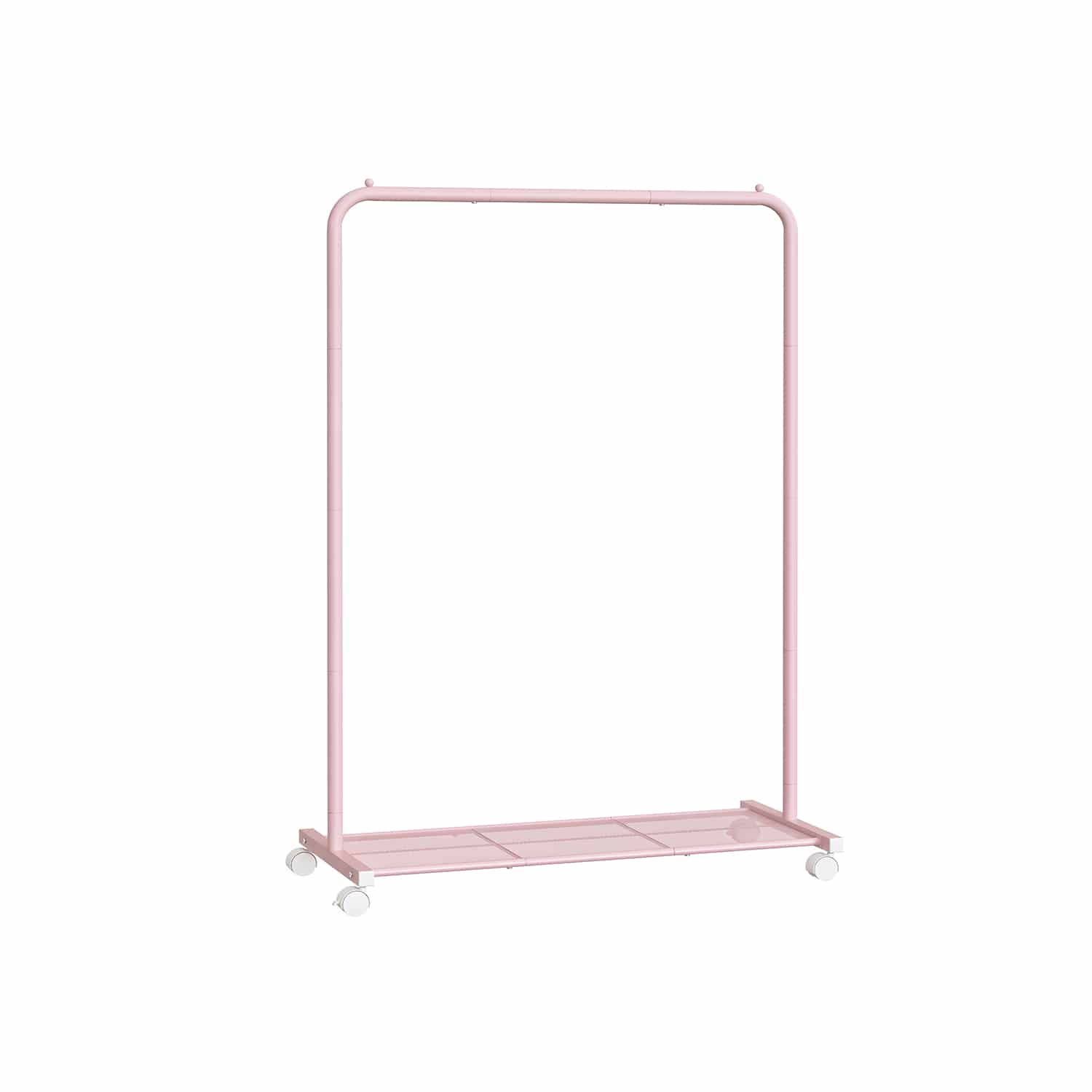 Kleiderständer 91 cm breit auf Rollen pastellrosa