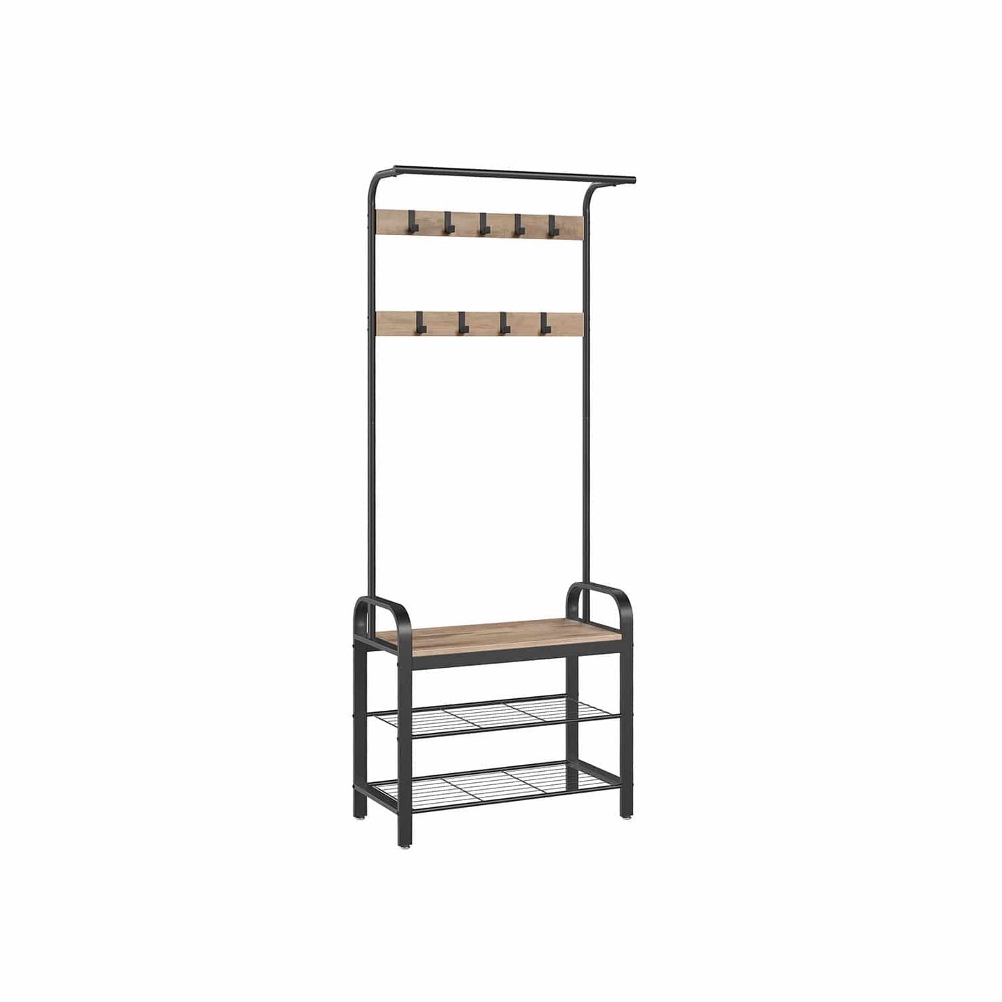 Garderobenständer mit 9 abnehmbaren Haken 33,7 x 72 x 183 cm