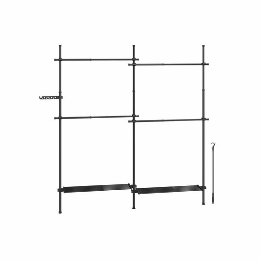 Kleiderständer 33,5 x (162-238) x (208-310) cm mattschwarz