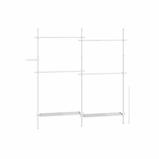 Kleiderständer 33,5 x (162-238) x (208-310) cm mattweiß