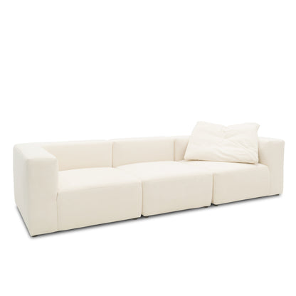 Sofa 800013, 3-Sitzer Garnitur, rechteckig, 3er Couch, 301 x 108 x 69 cm (BxTxH), Creme   Aosom
