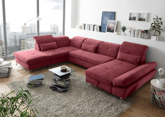 Wohnlandschaft Melfi von Ed Exciting Design – Modernes U-Form Sofa mit Schlaffunktion und Bettkasten